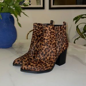 *NEW* MARC FISHER Cheetah / Leopard Pointed-Toe Heel Boots Size 7 / 7.5